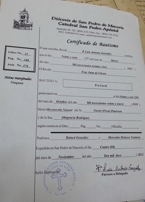 Dominican baptism certificate 4